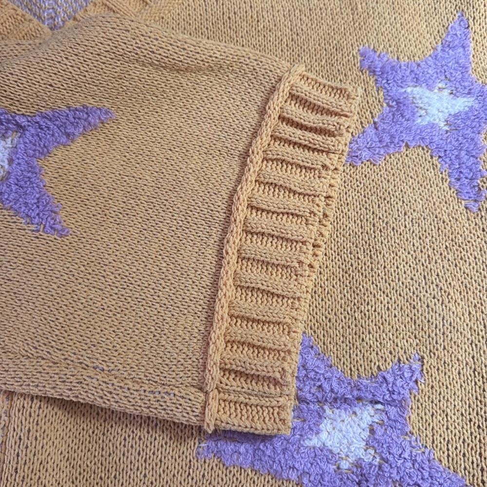 NEW POL Oversized Yellow Star Sweater Front/Back Size Small - Picture 5 of 5